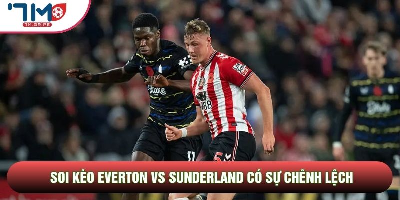 Soi kèo Everton vs Sunderland có sự chênh lệch